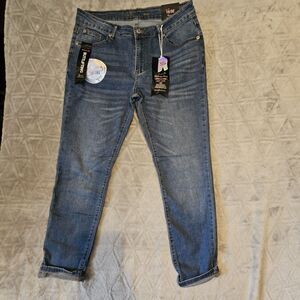 Gemma Rae Buttlifting Women’s Straight Blue Denim Jeans 5 Pockets Mid Rise NWT